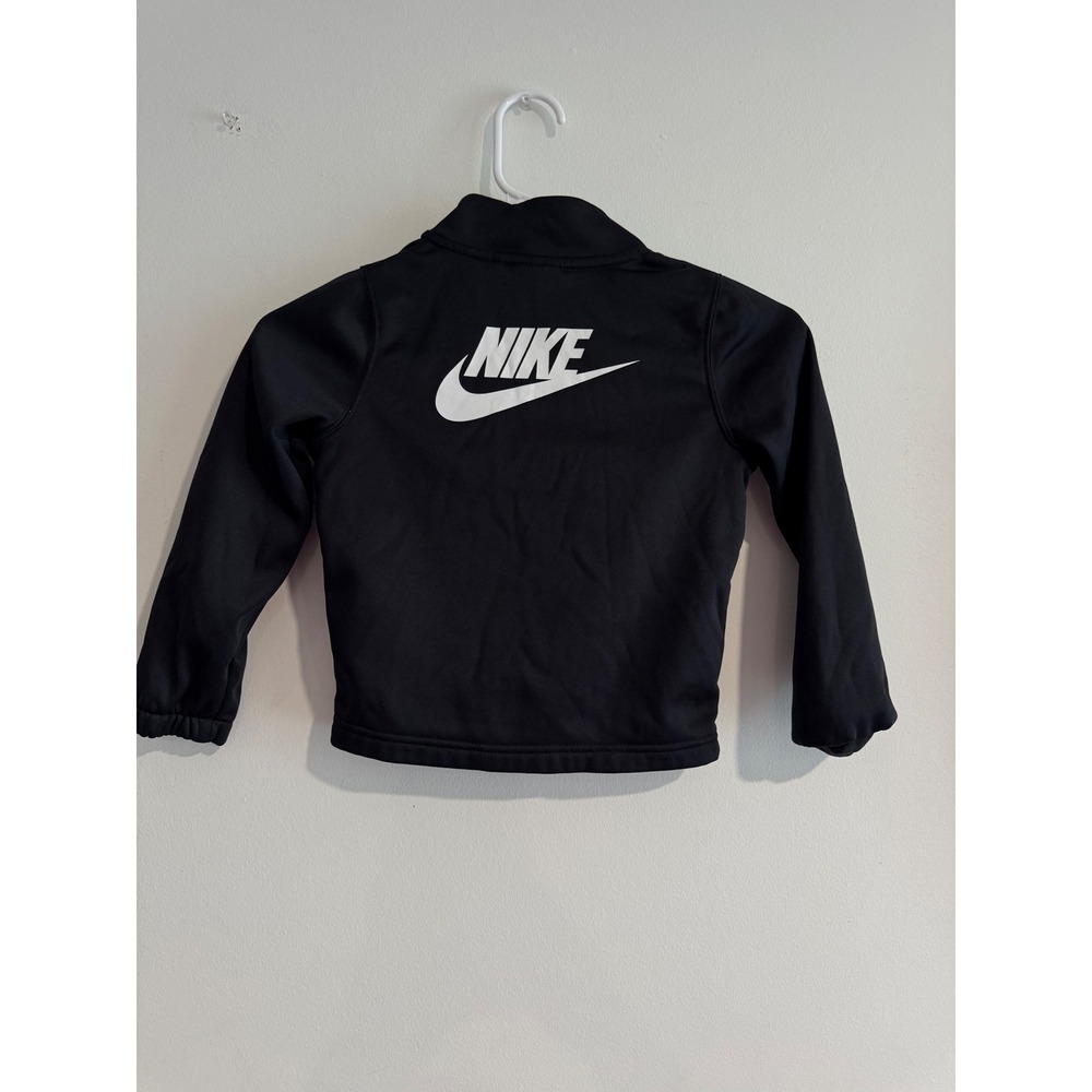 Nike Sportswear Full Zip Track Jacket Boys Size 4 Black Fleece Lined Logo - Picture 4 of 4